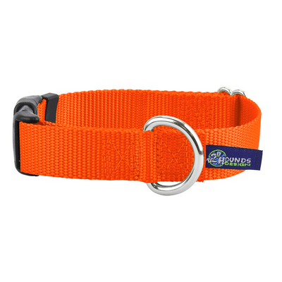 5/8″ and 1″ Neon Orange Nylon Dog Collar Dog Collar 2 Hounds Design