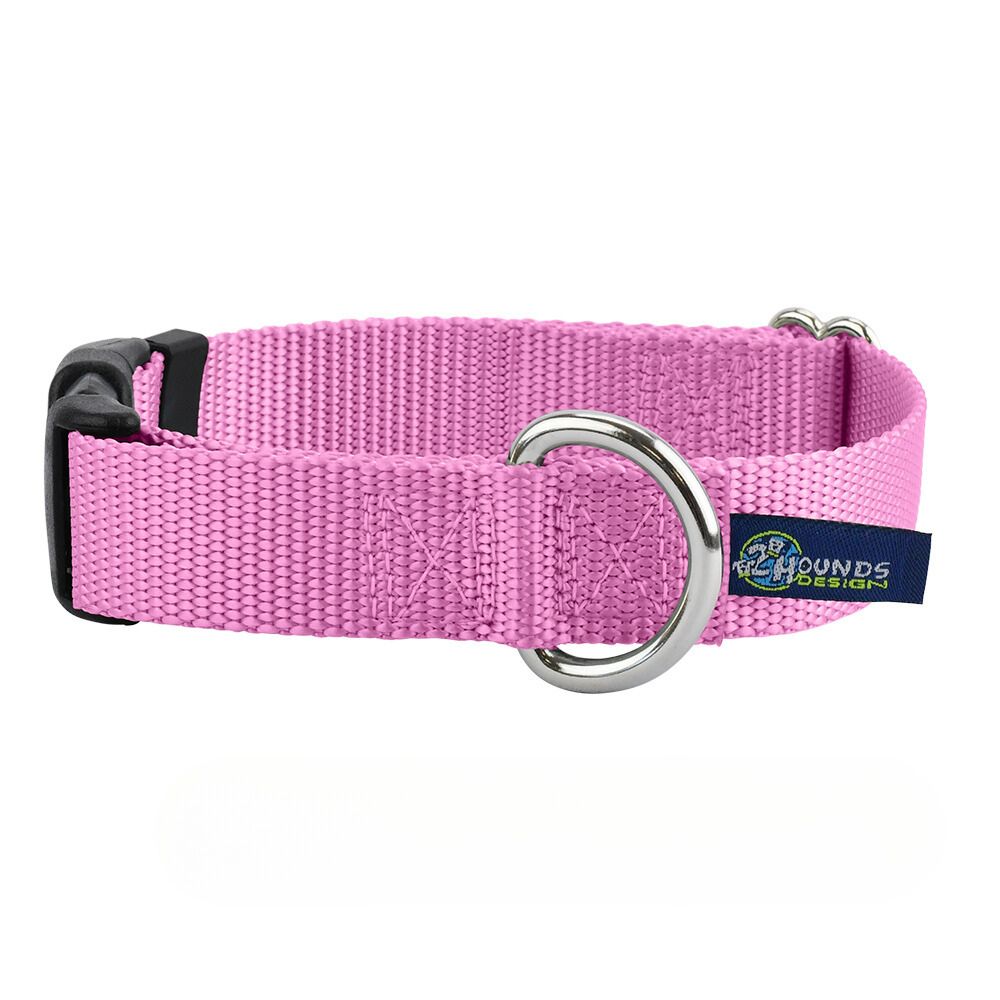 5/8″ and 1″ Rose Pink Nylon Dog Collar Dog Collar 2 Hounds Design