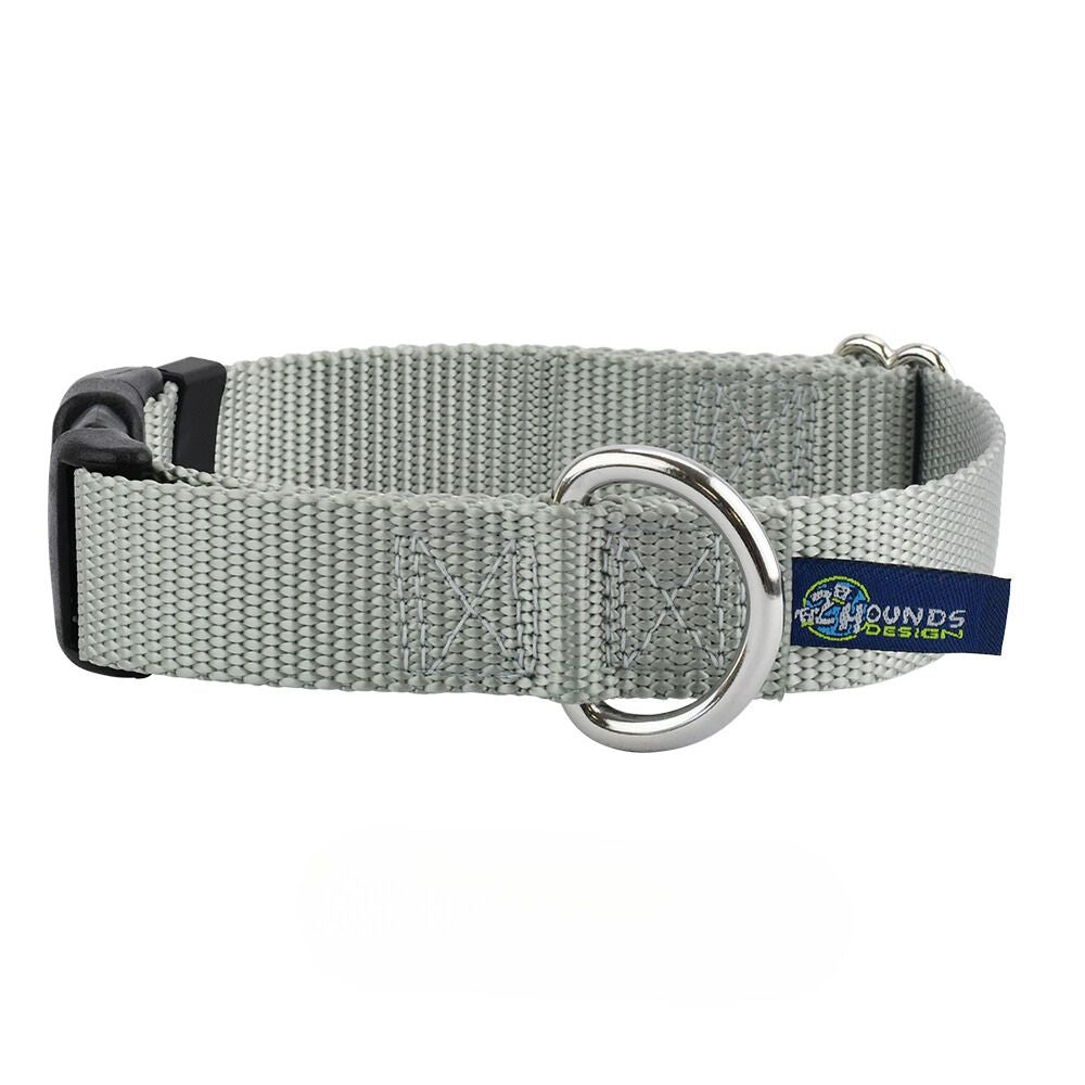 5/8″ and 1″ Silver Nylon Dog Collar Dog Collar 2 Hounds Design