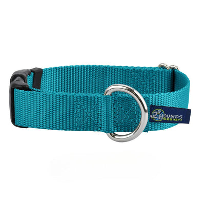 5/8″ and 1″ Teal Nylon Dog Collar Dog Collar 2 Hounds Design