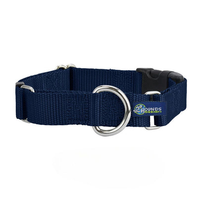5/8″ and 1″ Navy Blue Nylon Buckle Martingale Dog Collar Martingale Dog Collar 2 Hounds Design