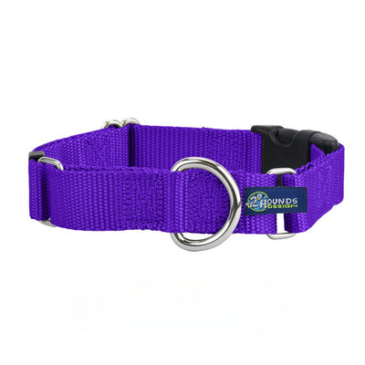 5/8″ and 1″ Purple Nylon Buckle Martingale Dog Collar Martingale Dog Collar 2 Hounds Design
