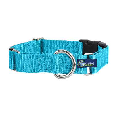 5/8″ and 1″ Turquoise Nylon Buckle Martingale Dog Collar Martingale Dog Collar 2 Hounds Design