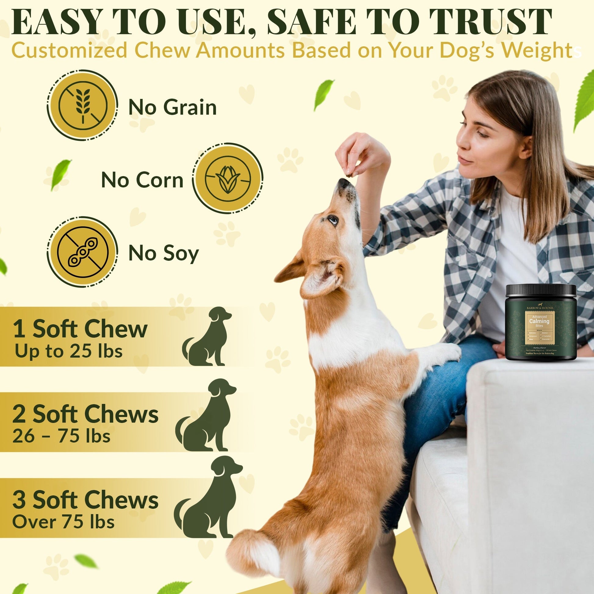 Calming Bites for Dogs – Stress & Anxiety Relief Supplements Barrow & Hound