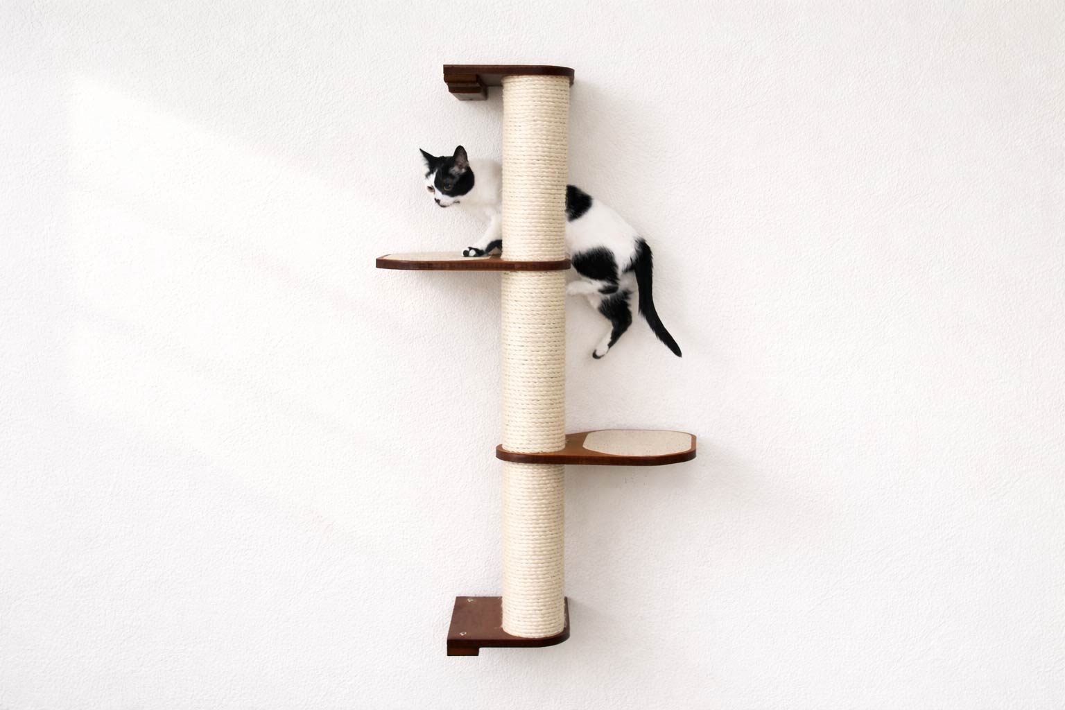 Wall Mounted Cat Climbing Pole - Sisal Cat Scratcher Catastrophic Creations