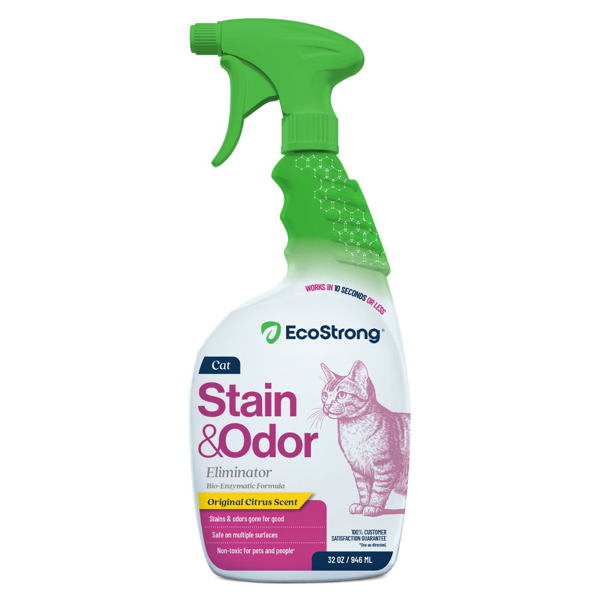 Cat Stain and Odor Eliminator 32 oz Sprayer Pet & Animal > Cat Stain & Odor EcoStrong