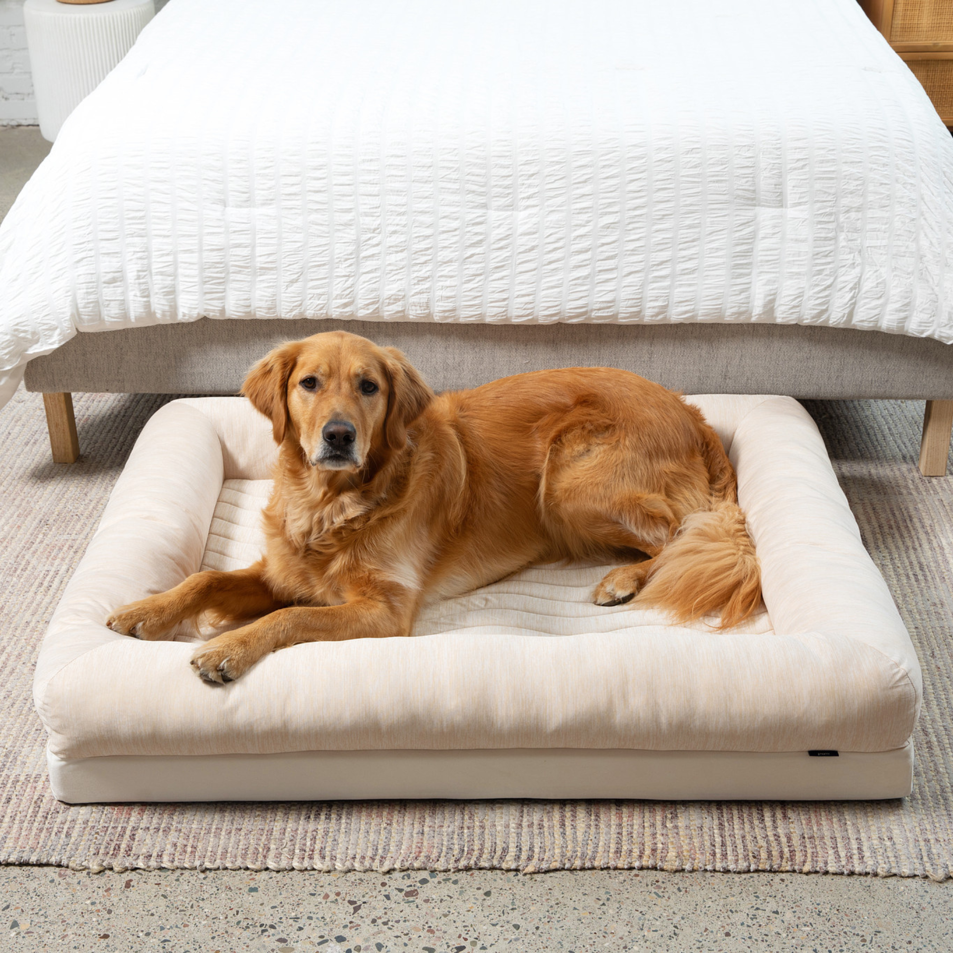 PupChill™ Cooling 4-Bolster Dog Bed - Arctic Sand Dog Beds Paw.com