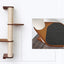 Wall Mounted Cat Climbing Pole - Sisal English Chestnut Bamboo 3-Tier Leaf Shelf Charcoal Cork Pad Cat Scratcher Catastrophic Creations