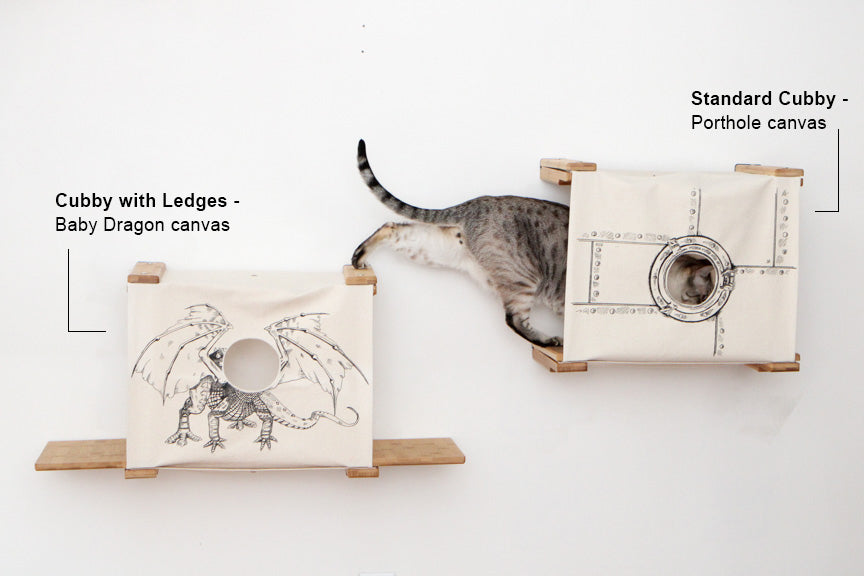 Cat Cubby for Wall - Covered Cat Bed Catastrophic Creations