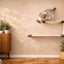 The Double Decker - Cat Hanging Bed Set English Chestnut Bamboo Natural Canvas Cat Hammock Catastrophic Creations