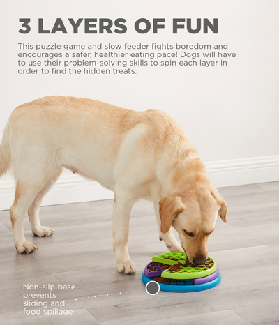 Nina Ottosson Lickin' Layers Interactive Treat Dog Puzzle Toy Multicolored Level 2 Dog Slow Feeder Nina Ottosson