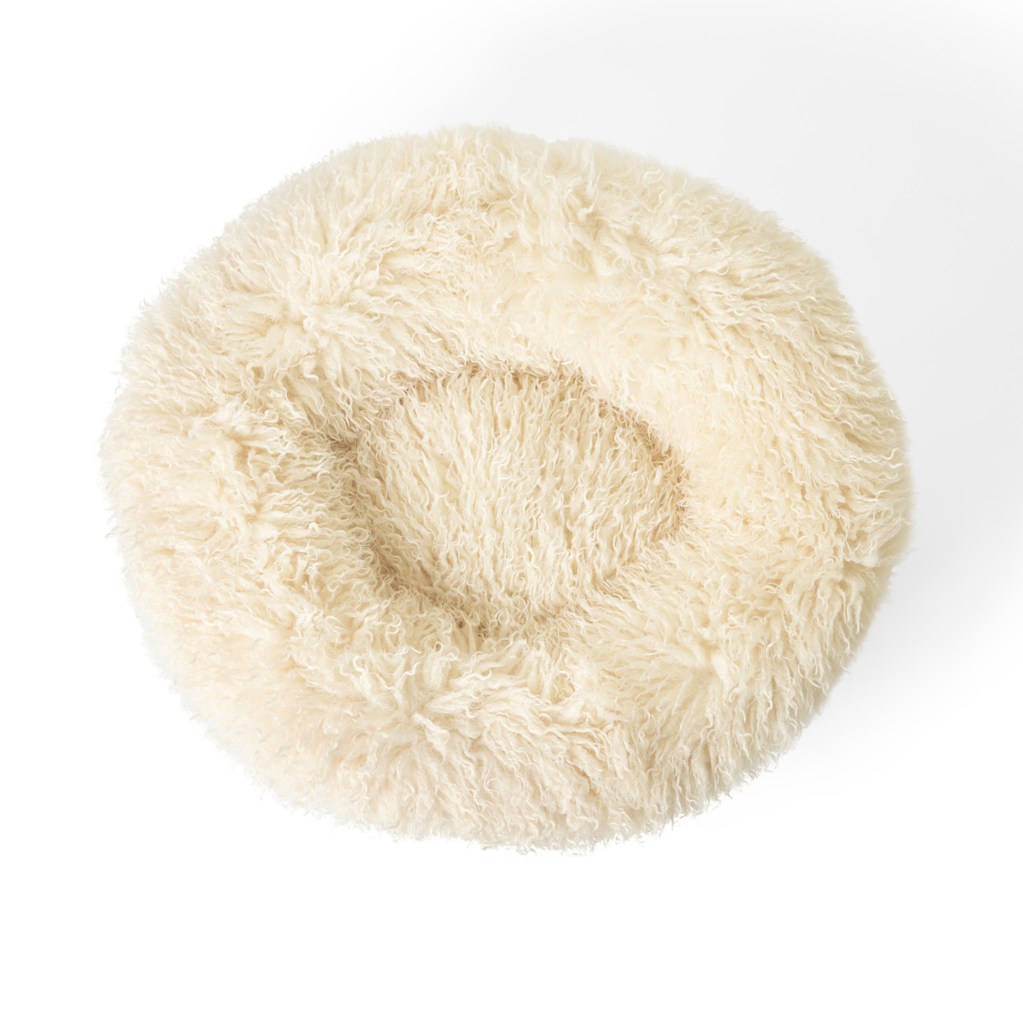 PupPouf™ Luxe Faux Fur Donut Dog Bed - Plush Sheep Ivory Dog Beds Paw