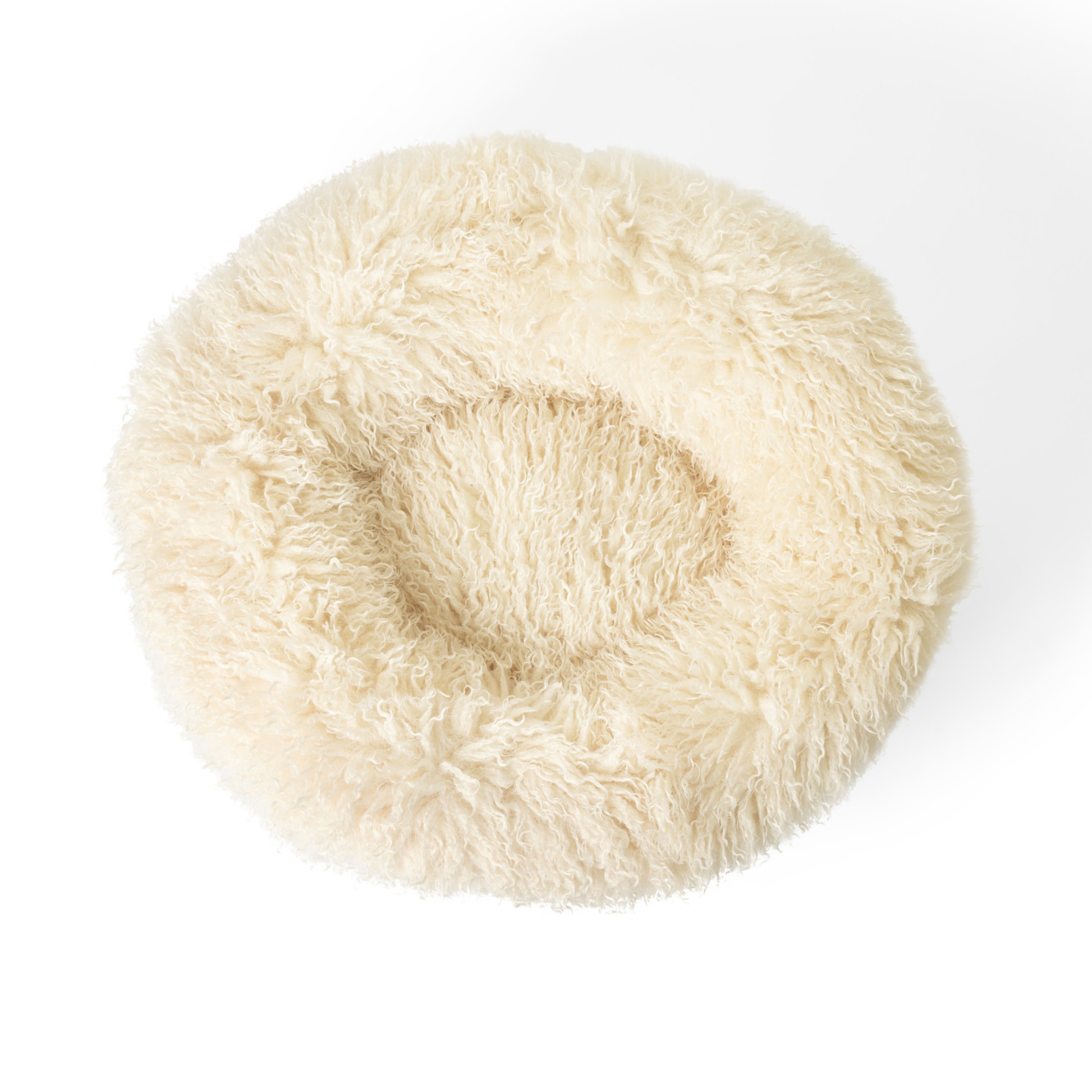 PupPouf™ Luxe Faux Fur Donut Dog Bed - Plush Sheep Ivory Dog Beds Paw
