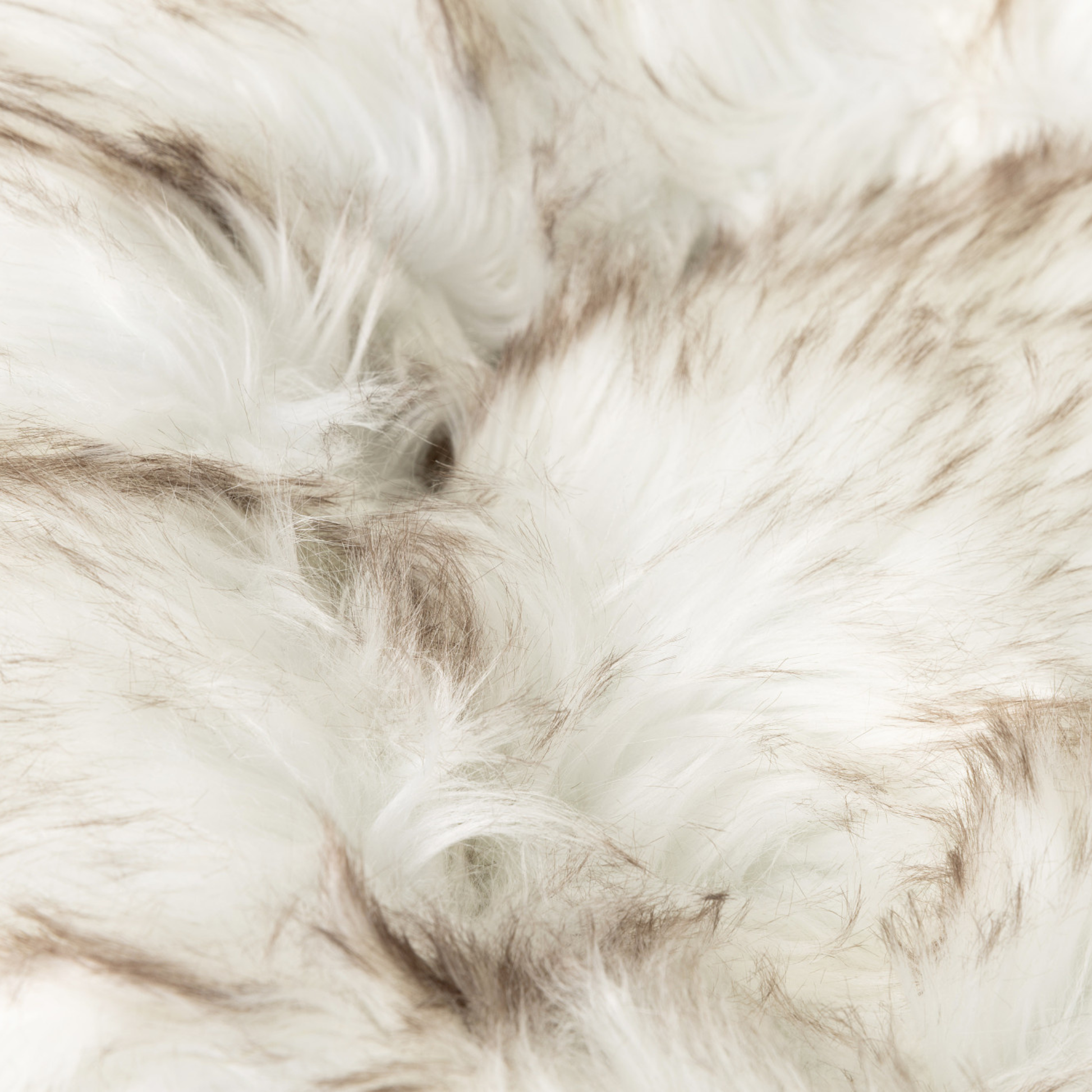 PupPouf™ Faux Fur Donut Dog Bed - White with Brown Accents Dog Beds Paw