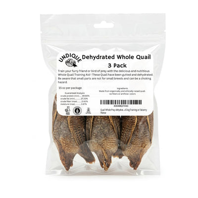Quail Whole Pray dehydrated for Bird Dog Training or Falconry Default Title Quailz.com by Undique LLC