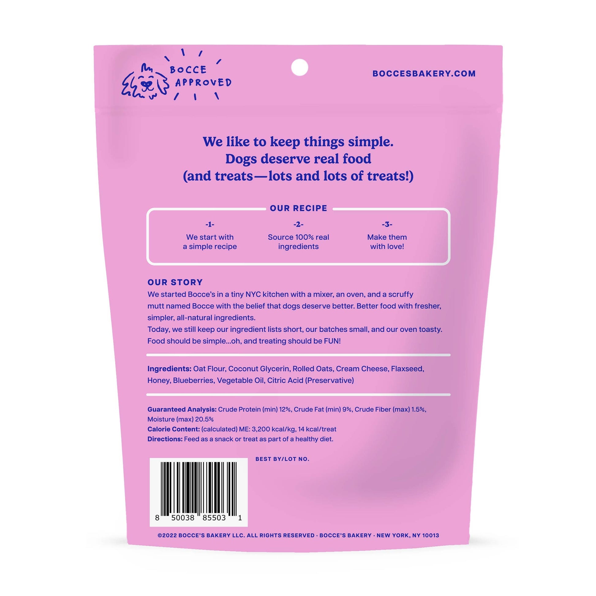 Bocce's Bakery Berries & Cream Soft & Chewy Dog Treats 6oz Soft & Chewy Antelope Pets