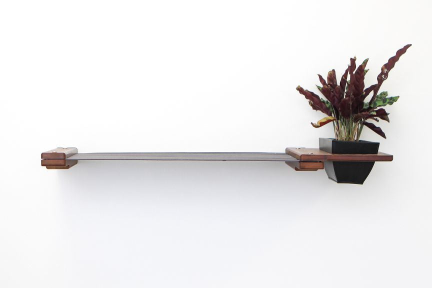 Cat Hammock Wall with Planter English Chestnut Bamboo Charcoal Gray Canvas 24" Cat Hammock Catastrophic Creations