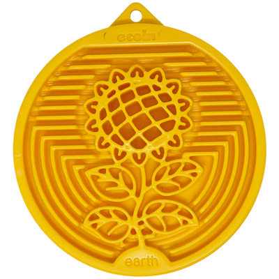 Earth eCoin Nylon Lick Mat for Dogs | USA Made Enrichment Toy | SodaPup Earth ecoin - yellow ECOIN SodaPup/True Dogs, LLC