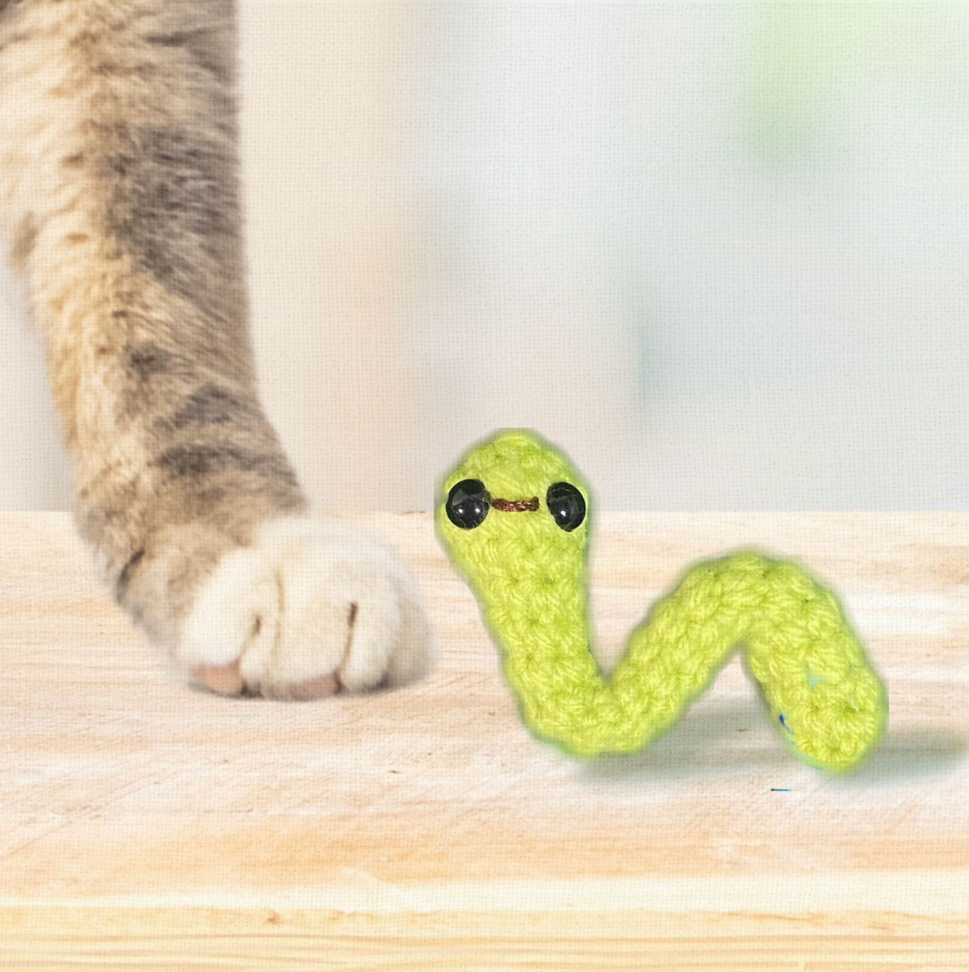 Noodle the inchworm | lightweight cat toy cat toy Chunkles