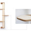 Wall Mounted Cat Climbing Pole - Sisal Natural Bamboo 4-Tier Leaf Shelf Natural Cork Pad Cat Scratcher Catastrophic Creations