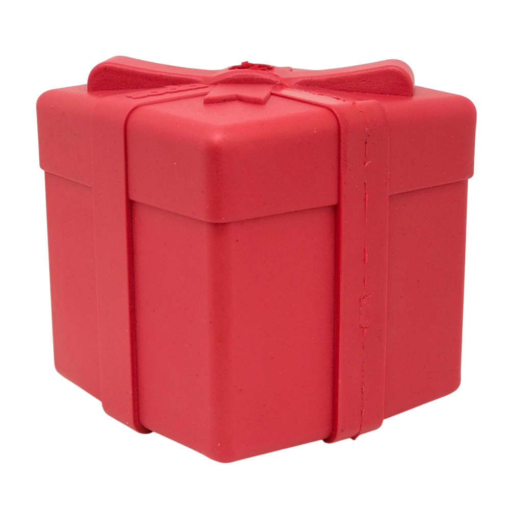 Gift Box eDispenser Durable Rubber Chew Toy & Treat Dispenser Rubber Dog Toys SodaPup/True Dogs, LLC