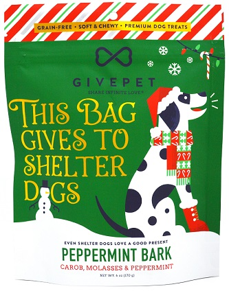 GivePet Holiday Dog Treats Peppermint Bark 6 Oz. Dog Treats GivePet
