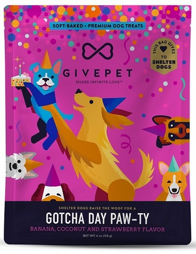 GivePet Dog Treats Gotcha Day Paw-ty 6 Oz. Dog Treats GivePet