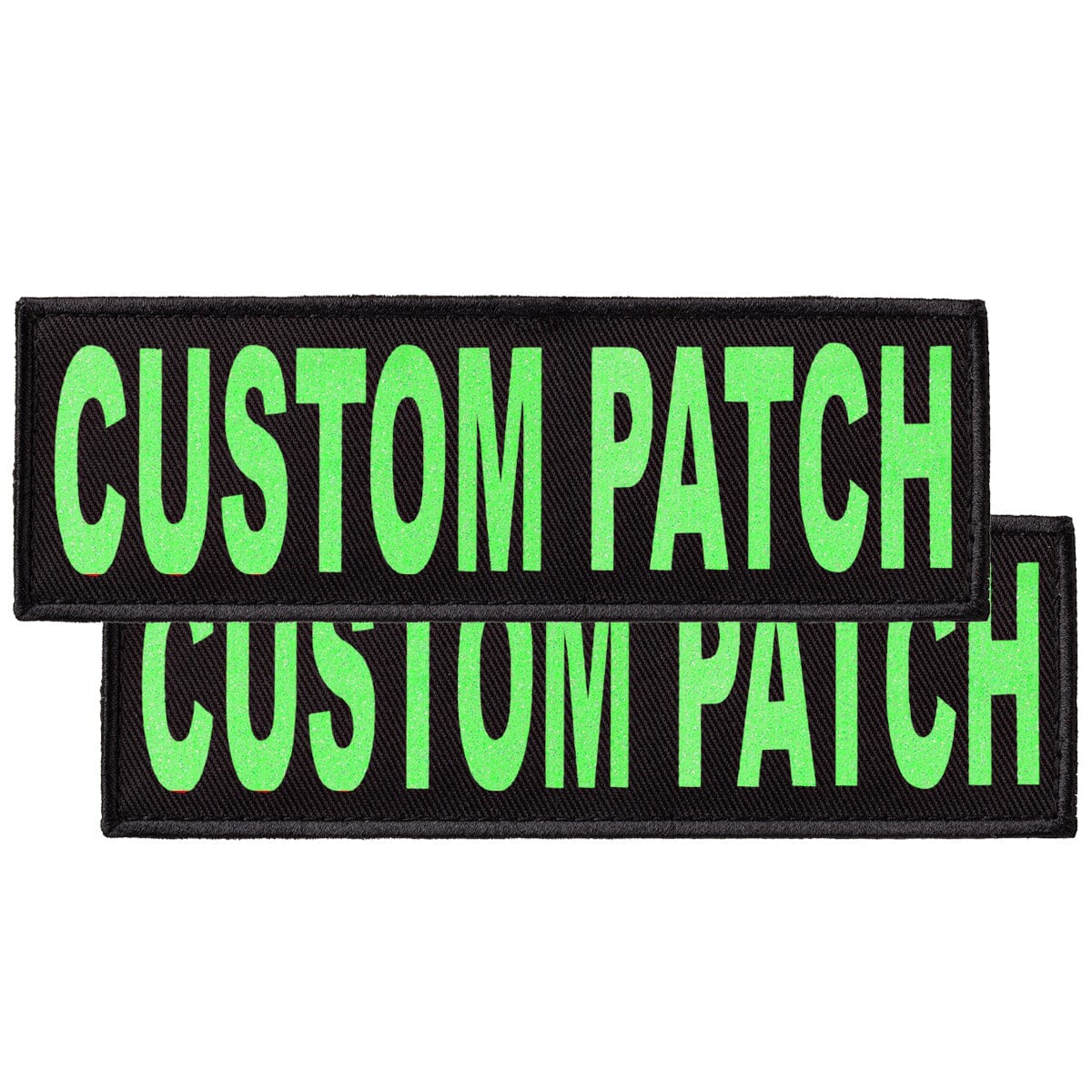 Personalized Removable Patches (Set of 2) Lime Green Glitter Dog Harnesses Dogline