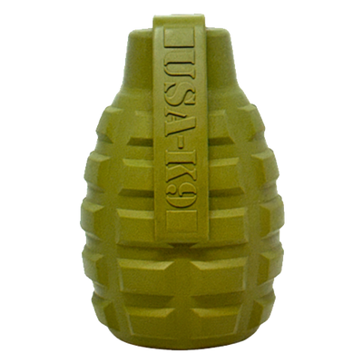 Grenade eDispenser Durable Dog Chew Toy & Treat Dispenser Rubber Dog Toys SodaPup/True Dogs, LLC
