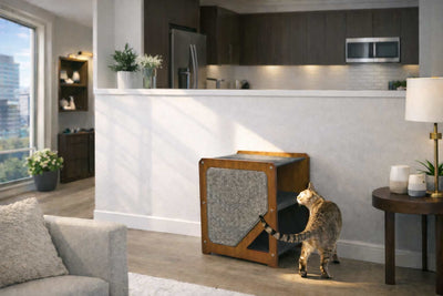 The Grotto - Short Cat Tree for Small Spaces Cat Condo Catastrophic Creations