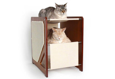 The Grotto - Short Cat Tree for Small Spaces Cat Condo Catastrophic Creations