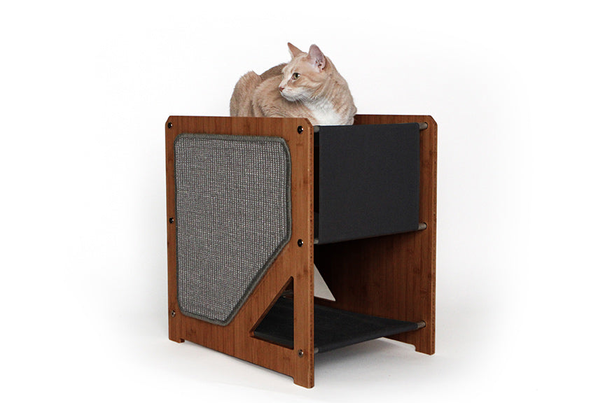 The Grotto - Short Cat Tree for Small Spaces Cat Condo Catastrophic Creations