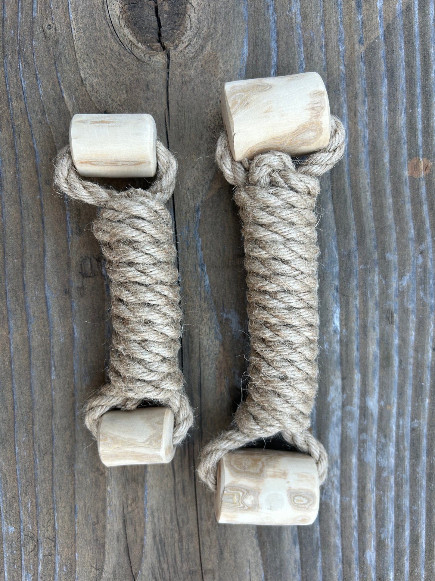 hemp rope + coffee wood toy hemp rope dog pull toys rōmng