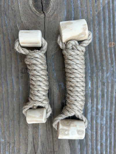 hemp rope + coffee wood toy hemp rope dog pull toys rōmng