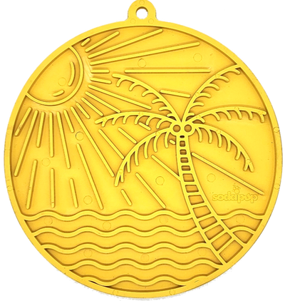 Sun n' Sea Lick Mat with Suction Cups - Beach Design Dog Enrichment | USA Made Sun n Sea Yellow EMAT SodaPup/True Dogs, LLC