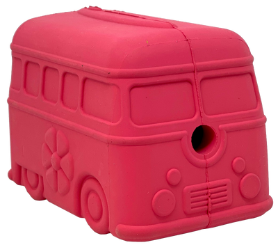 Surf's Up! Retro Van Durable Chew Toy & Treat Dispenser Surf's Up Van - Pink Rubber Dog Toys SodaPup/True Dogs, LLC