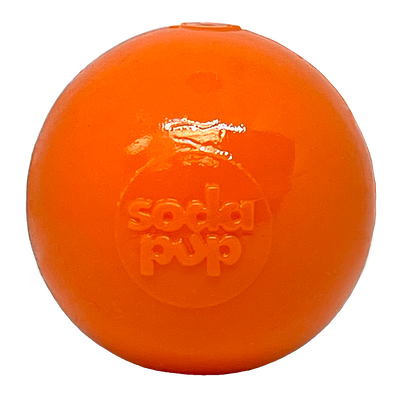 Squeak Ball - Durable Squeaky Dog Toy, Floats, Chew Toy | USA Made Medium Squeaker Ball - orange Rubber Dog Toys SodaPup/True Dogs, LLC