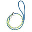 Soft Leather Dual-Color Braided Round Lead Royal Blue Lime Green Dog Leashes Dogline