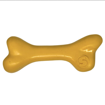 PUP-X Rubber Bone Dog Toy - Durable, Floats, Chew Toy for Large Dogs | USA PUP-X Chew Bone - Large Yellow Rubber Dog Toys SodaPup/True Dogs, LLC