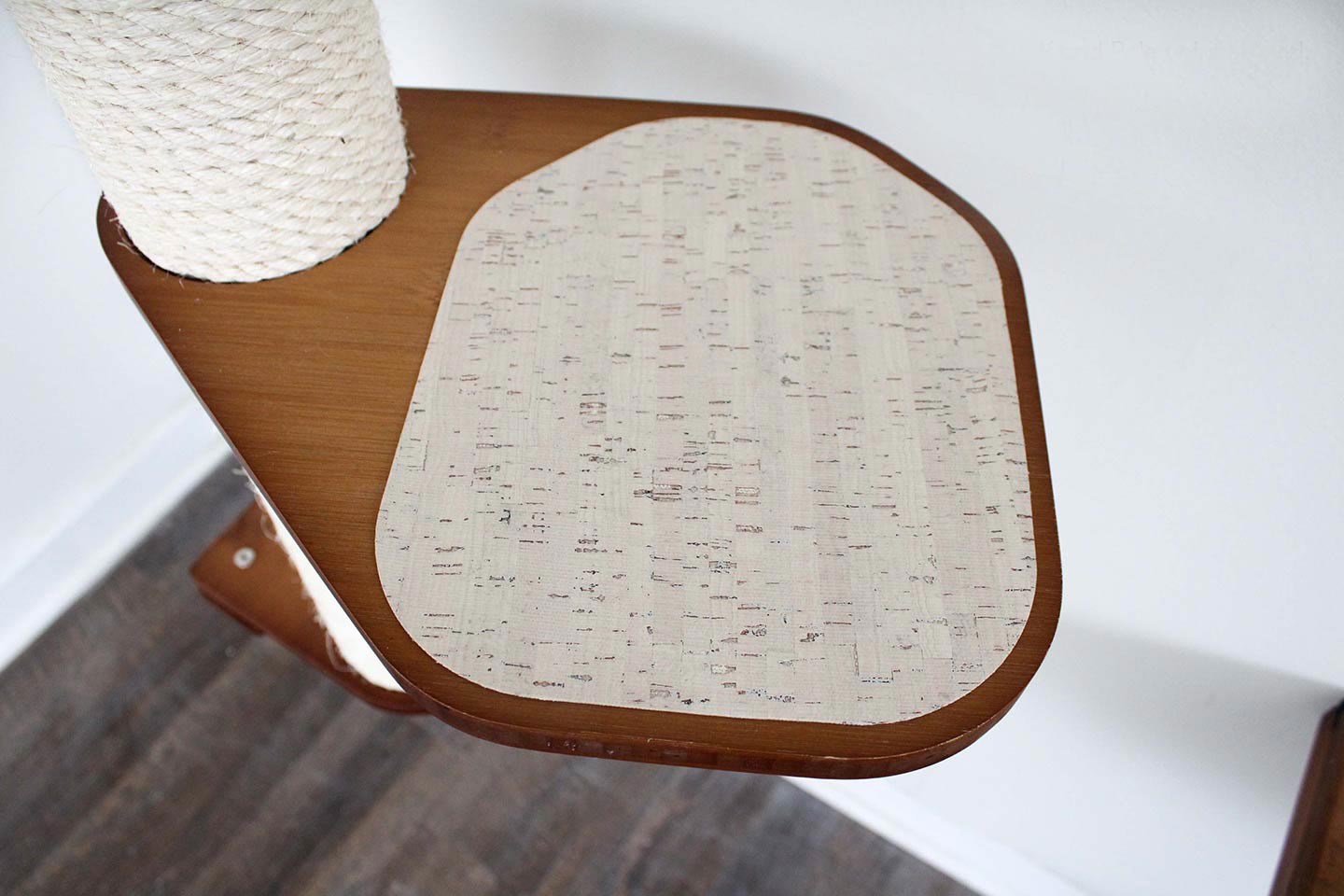 The Climb Condo - Cat Wall Climbing System English Chestnut Bamboo Natural Canvas Leaf Shelf Cat Condo Catastrophic Creations