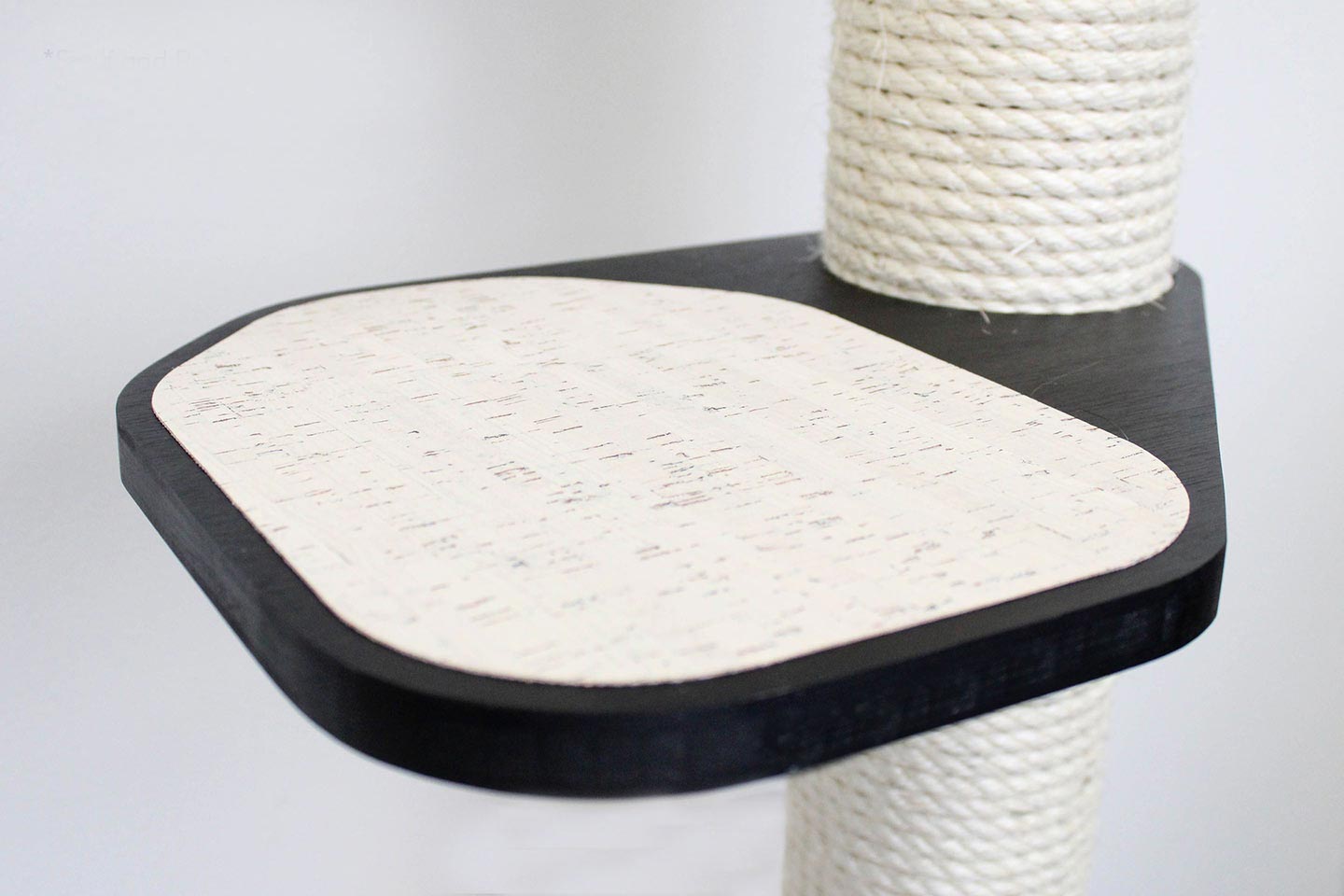 The Climb Condo - Cat Wall Climbing System Onyx Bamboo Natural Canvas Leaf Shelf Cat Condo Catastrophic Creations