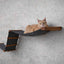 The Raceway - Wall Mounted Cat Hammock English Chestnut Bamboo Charcoal Gray Canvas Cat Hammock Catastrophic Creations