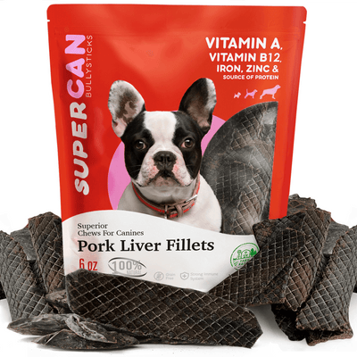 Super Foods Porky Liver Fillets 6oz SuperCan Bully Sticks