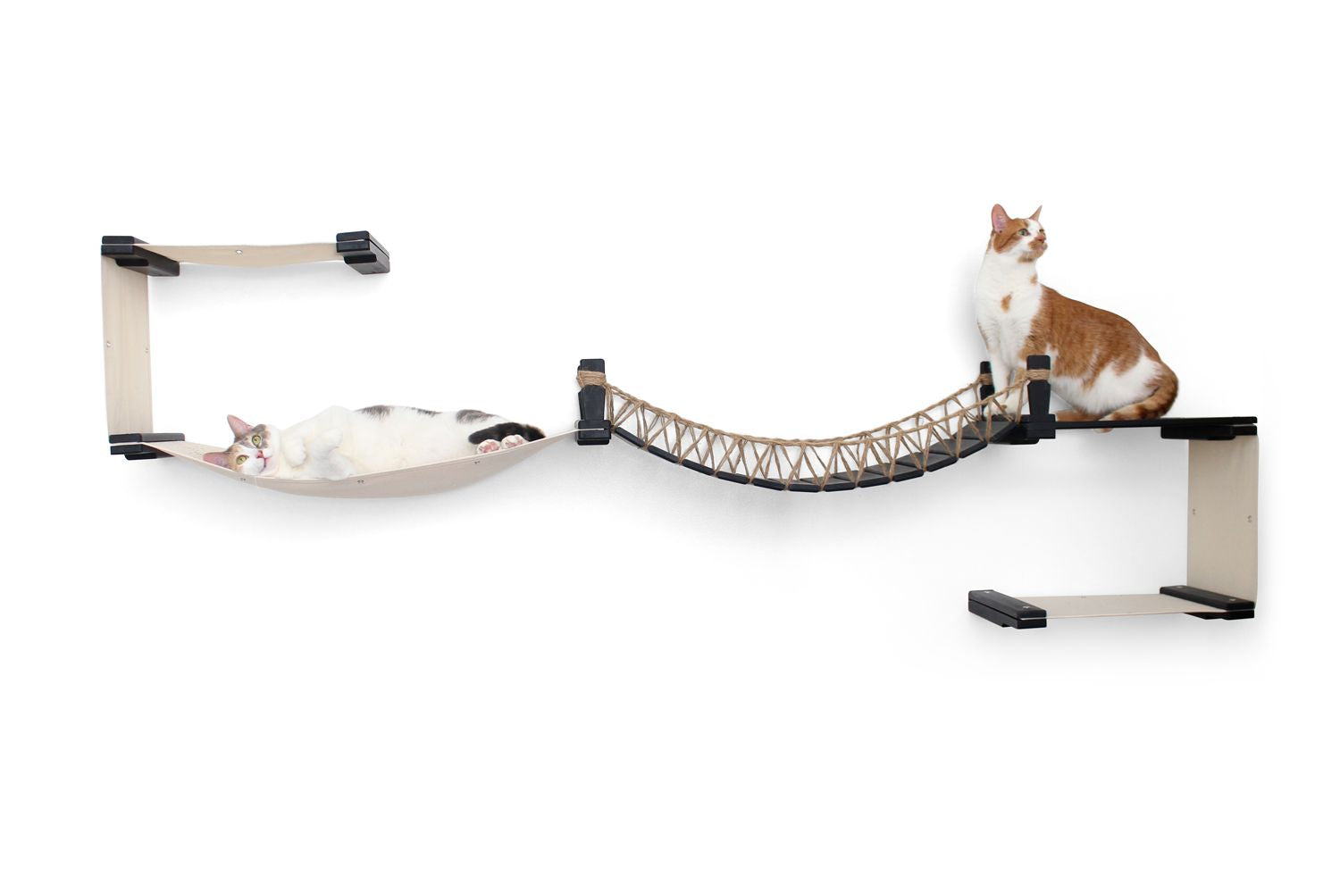 The Canyon - Our Best Cat Tree for Multiple Cats Onyx Bamboo Natural Canvas Cat Condo Catastrophic Creations