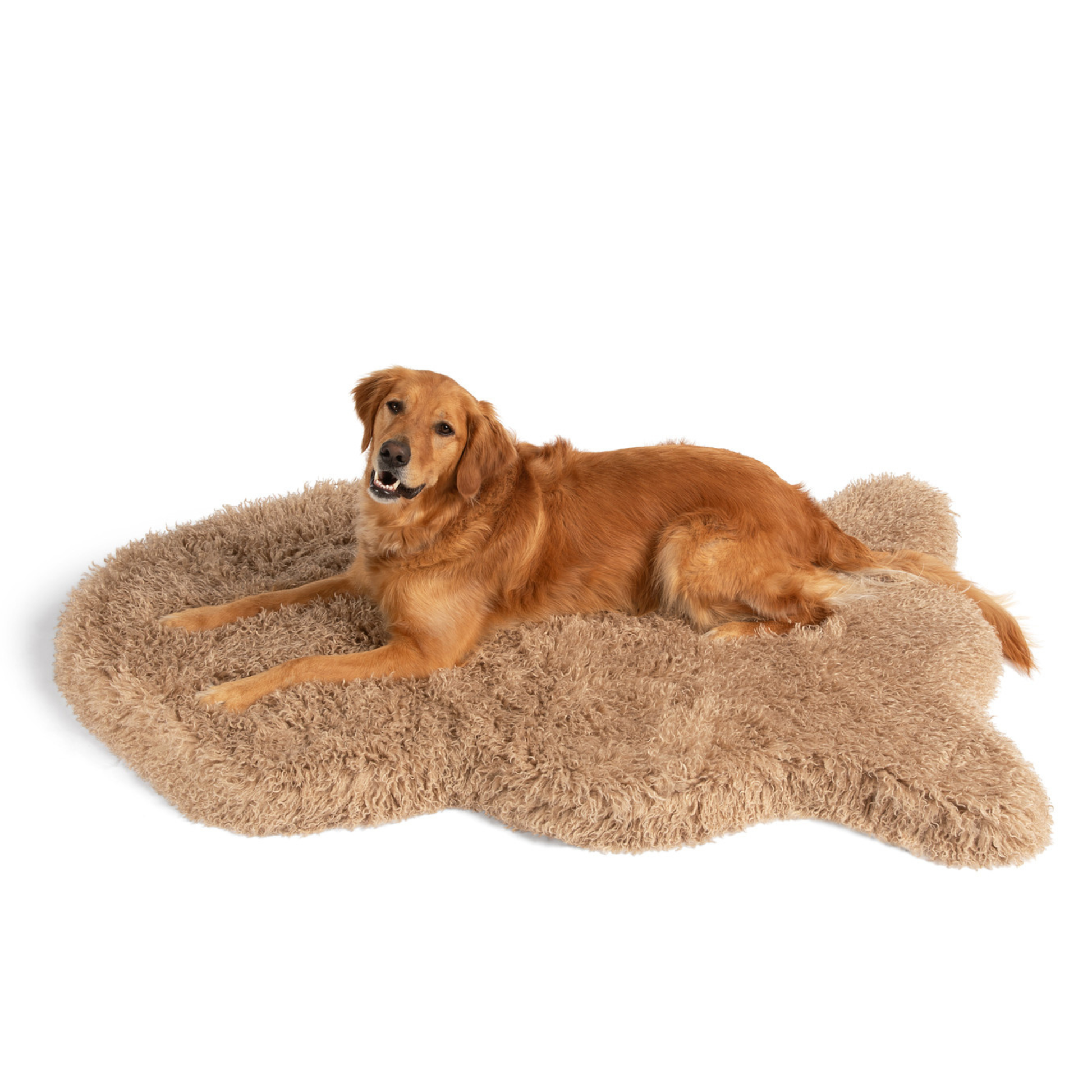 PupRug® Luxe Faux Fur Orthopedic Dog Bed - Plush Sheep Tan Dog Beds Paw