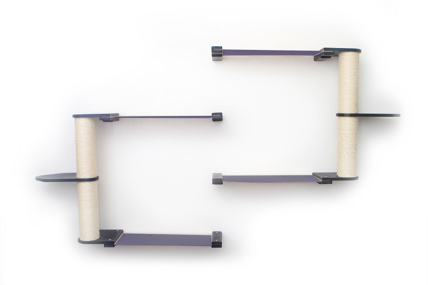 The Catacombs - Cat Tree Scratching Post System Onyx Bamboo Charcoal Gray Canvas 24" Cat Condo Catastrophic Creations