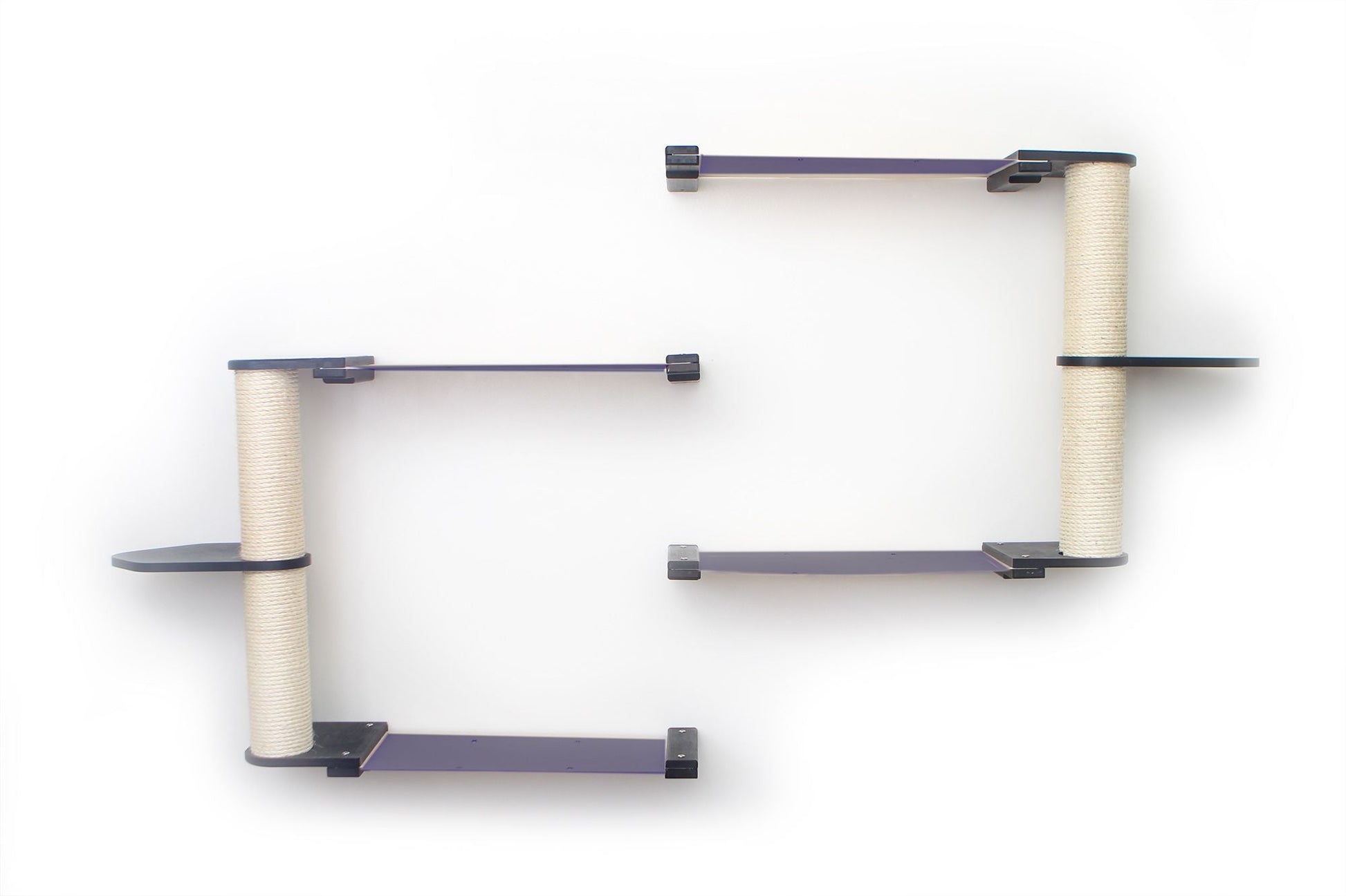 The Catacombs - Cat Tree Scratching Post System Onyx Bamboo Charcoal Gray Canvas 24" Cat Condo Catastrophic Creations