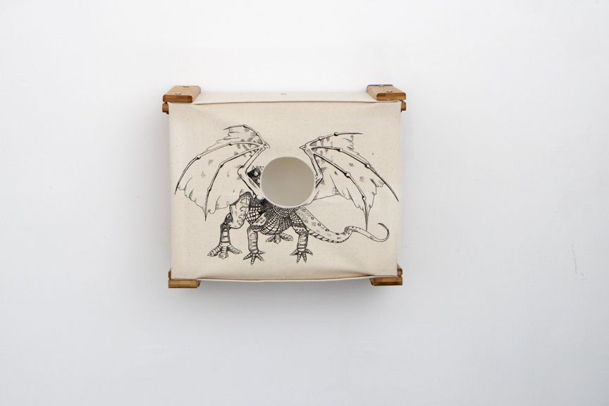 Enclosed Cat Bed - Cat Wall Cubby Natural Bamboo Baby Dragon Catastrophic Creations