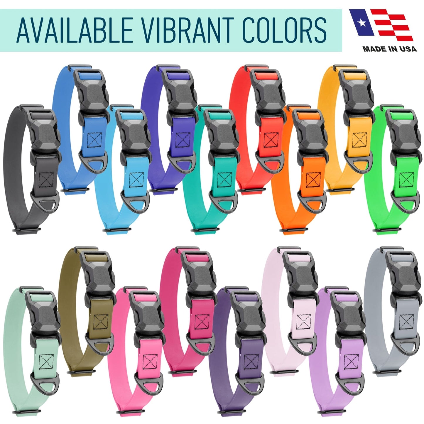 Biothane Waterproof Dog Collar with Magnetic Quick Release Buckle Dog Collars Dogline