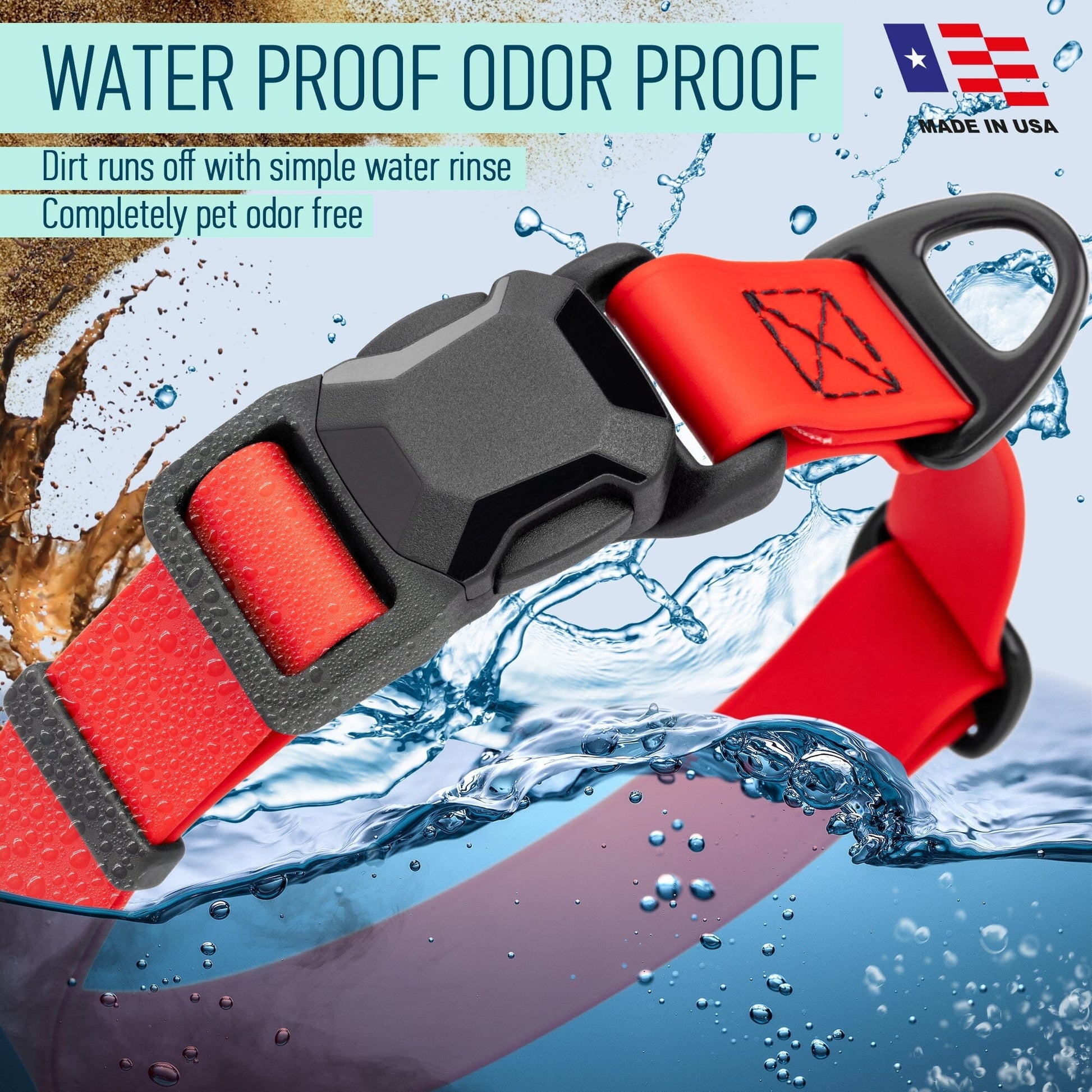 Biothane Waterproof Dog Collar with Magnetic Quick Release Buckle Dog Collars Dogline